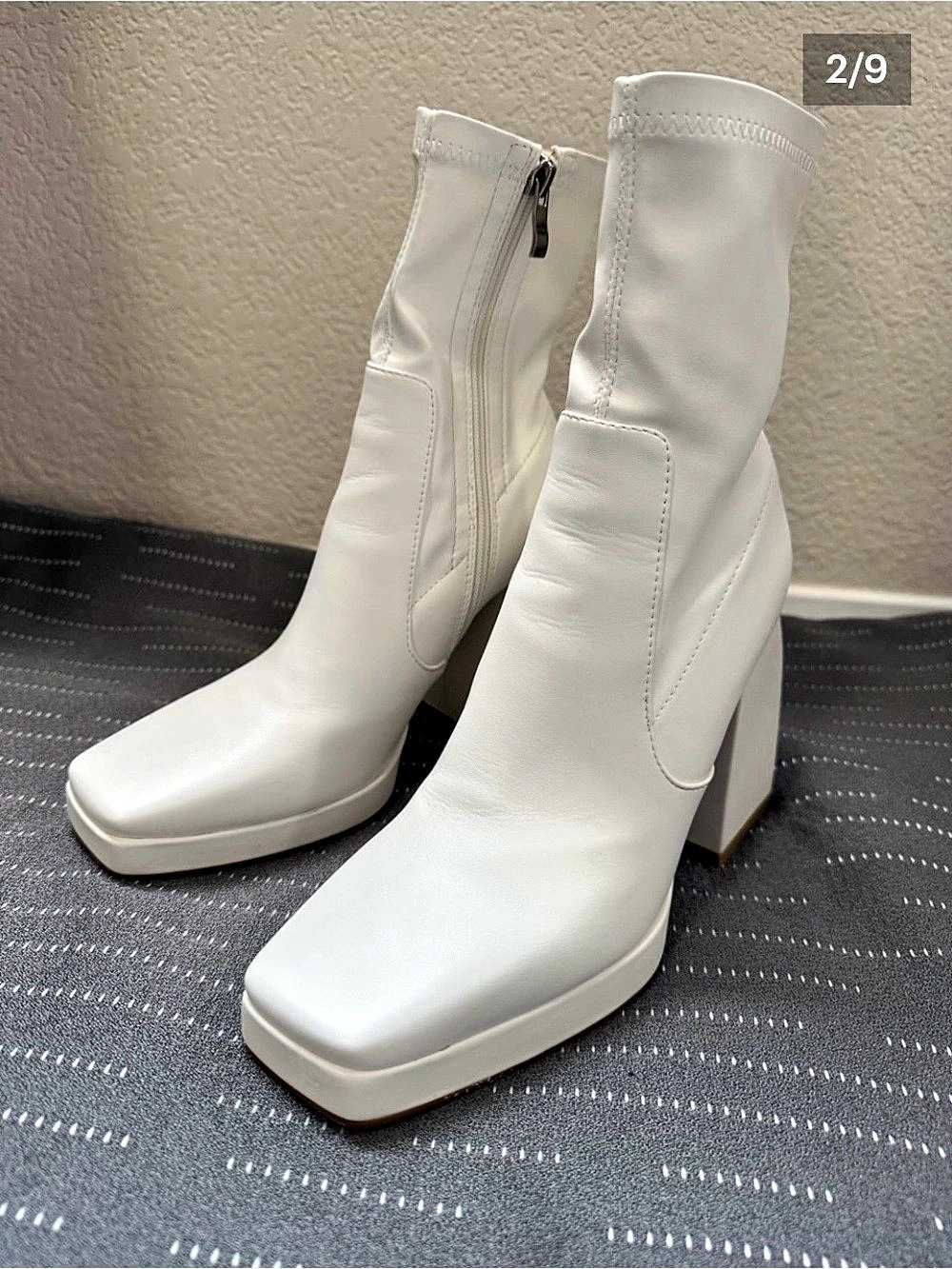Princess Polly White Platform Heeled Boots